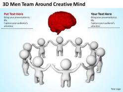 3d men team around creative mind ppt graphics icons powerpoint