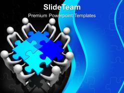 3d men team holding puzzle powerpoint templates ppt backgrounds for slides 0213