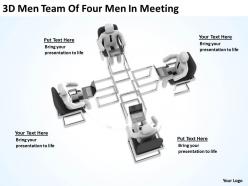 3D Men Team Of Four Men In Meeting Ppt Graphics Icons