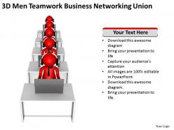 3d men teamwork business networking union Ppt Graphic Icon