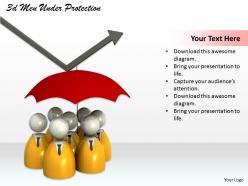 3d Men Under Protection Ppt Graphics Icons Powerpoint