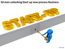 3d men unlocking start up new process business ppt graphic icon