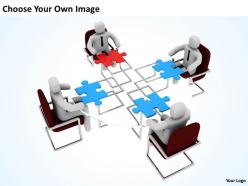 3d men with blue and red puzzle ppt graphics icons powerpoint