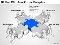 3D Men With Blue Puzzle Metaphor Ppt Graphics Icons Powerpoint