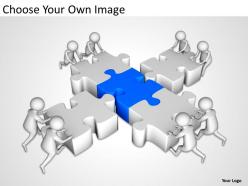 3d men with blue puzzle metaphor ppt graphics icons powerpoint