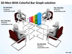 3d men with colorful bar graph solution ppt graphics icons powerpoint
