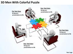 3d men with colorful puzzle ppt graphics icons