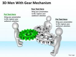 3d men with gear mechanism ppt graphics icons