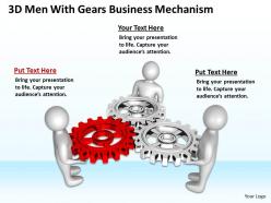 3d men with gears business mechanism ppt graphics icons
