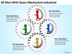 3d men with gears mechanism industrial ppt graphics icons powerpoint
