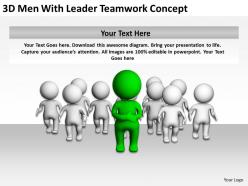 3d men with leader teamwork concept ppt graphics icons powerpoint