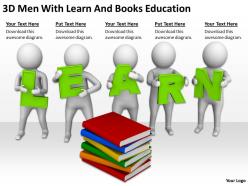 3d men with learn and books education ppt graphics icons powerpoint