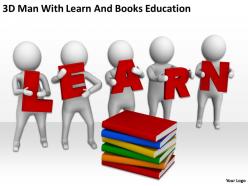 3d men with learn and books education ppt graphics icons powerpoint