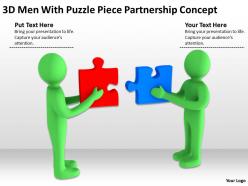 3d men with puzzle piece partnership concept ppt graphics icons powerpoint