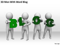 3d men with word blog ppt graphics icons powerpoint
