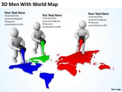 3d men with world map ppt graphics icons powerpoint