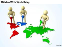 3d men with world map ppt graphics icons powerpoint
