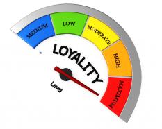 3d meter showing maximum level of loyalty stock photo