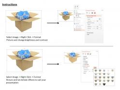 3d model of house in cardboard box