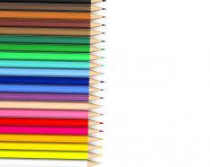 3d multicolor pencils stock photo
