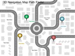 3d navigation map path finder flat powerpoint design