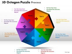 3d octagon puzzle process powerpoint slides