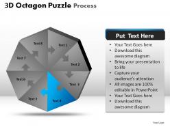 3d octagon puzzle process powerpoint slides