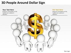 3d people around dollar sign ppt graphics icons