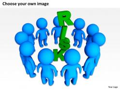 3d people around the word risk ppt graphics icons
