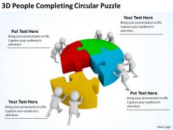 3d people completing circular puzzle ppt graphics icons powerpoint