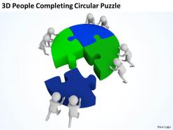 3d people completing circular puzzle ppt graphics icons powerpoint