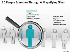 3d People Examines Through A Magnifying Glass Ppt Graphics Icons