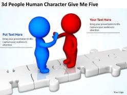 3d people human character give me five ppt graphics icons