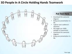 3d people in a circle holding hands teamwork ppt graphics icons