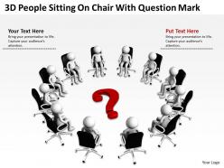 3d people sitting on chair with question mark ppt graphic icon
