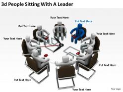 3d people sitting with a leader ppt graphics icons