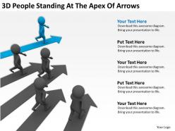 3d people standing at the apex of arrows ppt graphics icons powerpoint