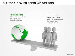 3d people with earth on seesaw ppt graphics icons