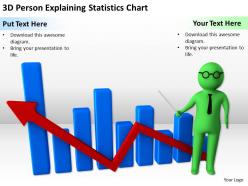 3d person explaining statistics chart ppt graphics icons powerpoint