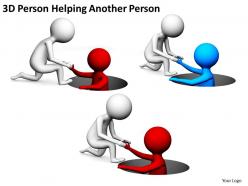 3d person helping another person ppt graphics icons powerpoint