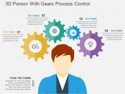 3d person with gears process control flat powerpoint design