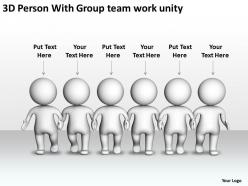 3d person with group team work unity ppt graphic icon