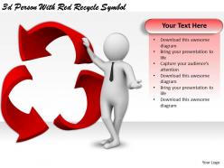 3d person with red recycle symbol ppt graphics icons powerpoint