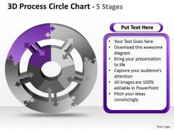 3d process circle chart 5 stages 1