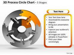 3d process circle chart 5 stages powerpoint templates graphics slides 0712