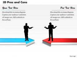 3d pros and cons powerpoint template slide