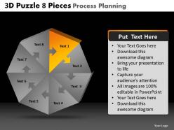 3d puzzle 8 pieces process planning powerpoint slides and ppt templates db