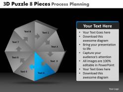 3d puzzle 8 pieces process planning powerpoint slides and ppt templates db