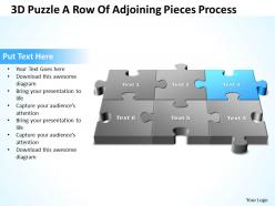 3d puzzle a row of adjoining pieces process powerpoint templates ppt presentation slides 812