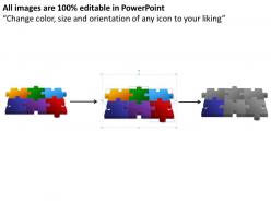 3d puzzle a row of adjoining pieces process powerpoint templates ppt presentation slides 812